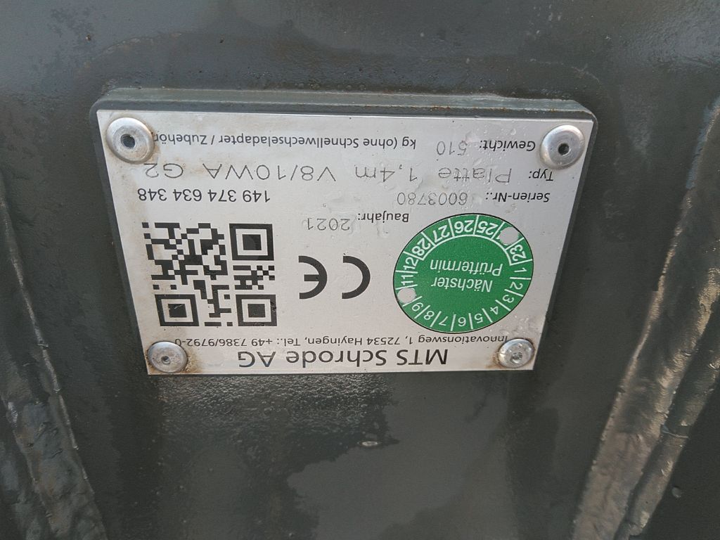 MTS-Wechselplatte 1400-G2 für V8WA / V10WA - Bild 5