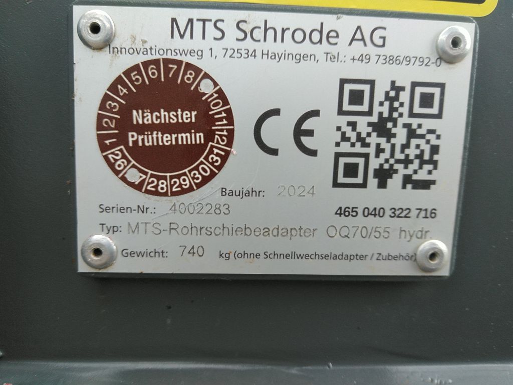 MTS-Rohrschiebeadapter Hydr. HRSA OQ70/55 - Bild 5