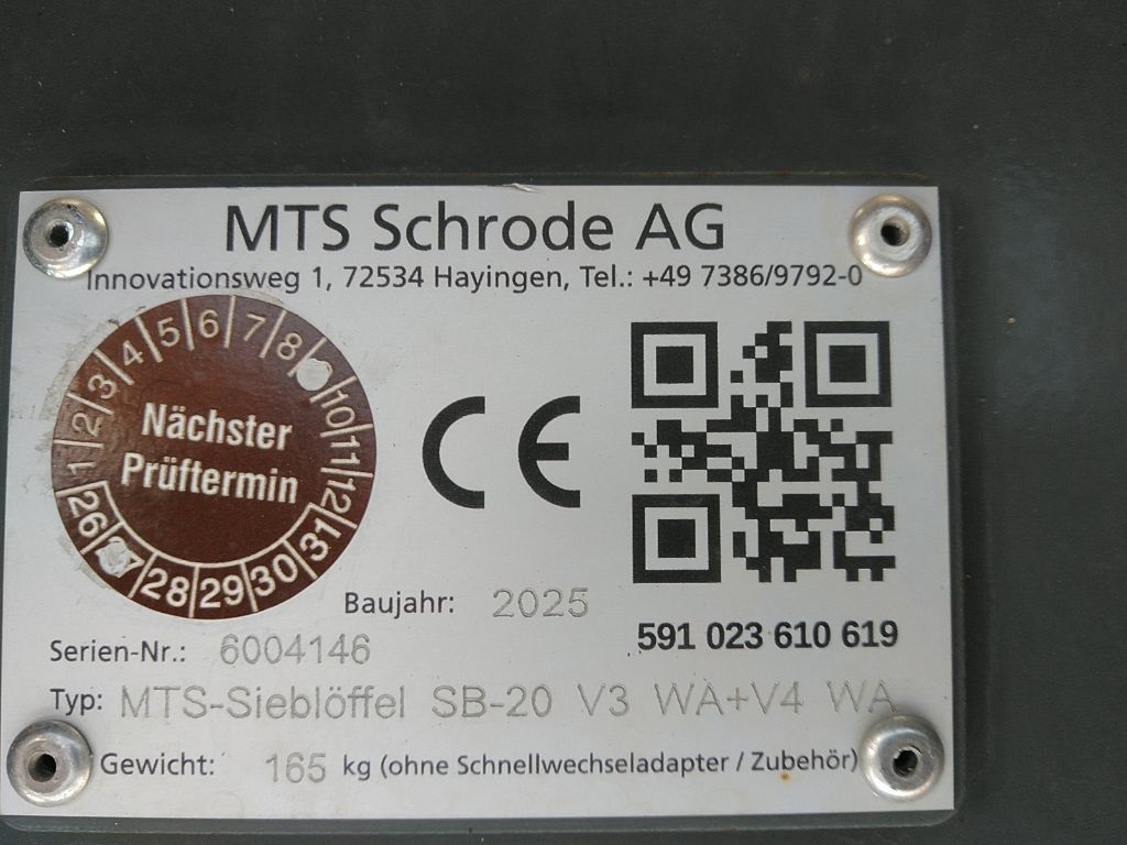 MTS-Sieblöffel SB-20 für V3WA / V4WA - Bild 5